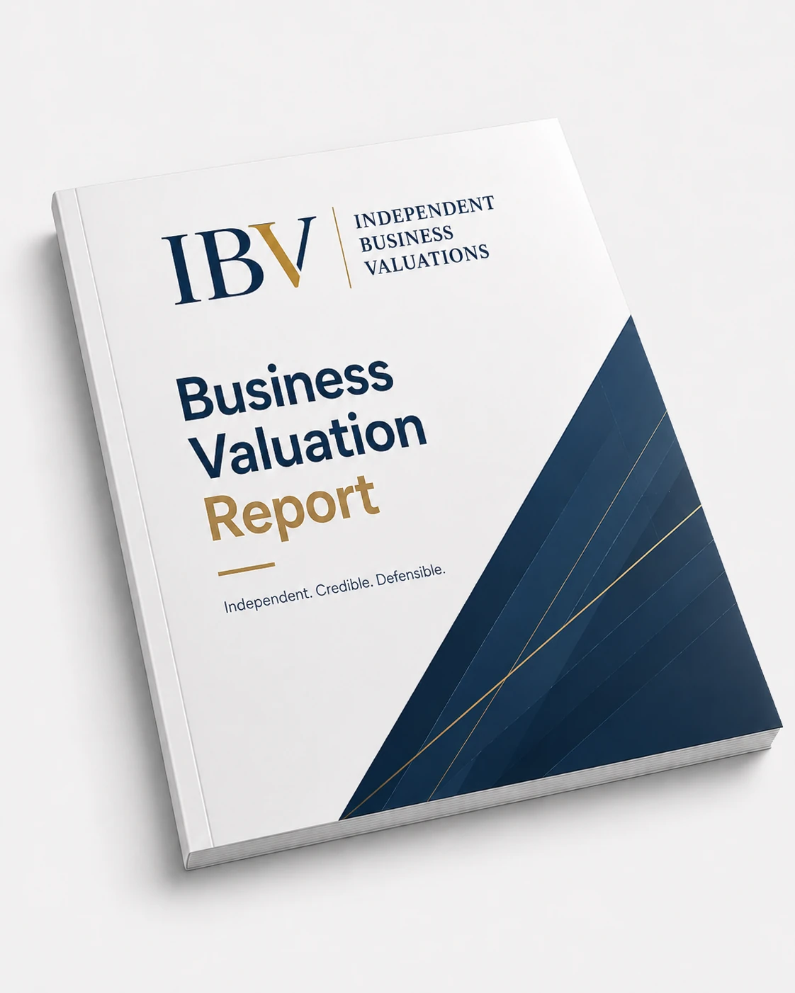 Front cover of an IBV™ valuation report