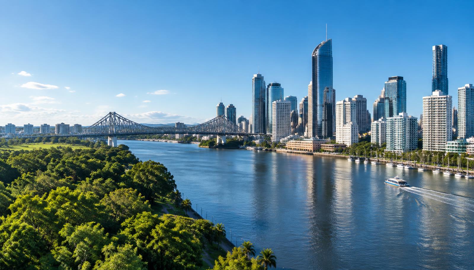 Brisbane River, Story Bridge and business district — illustrative city image