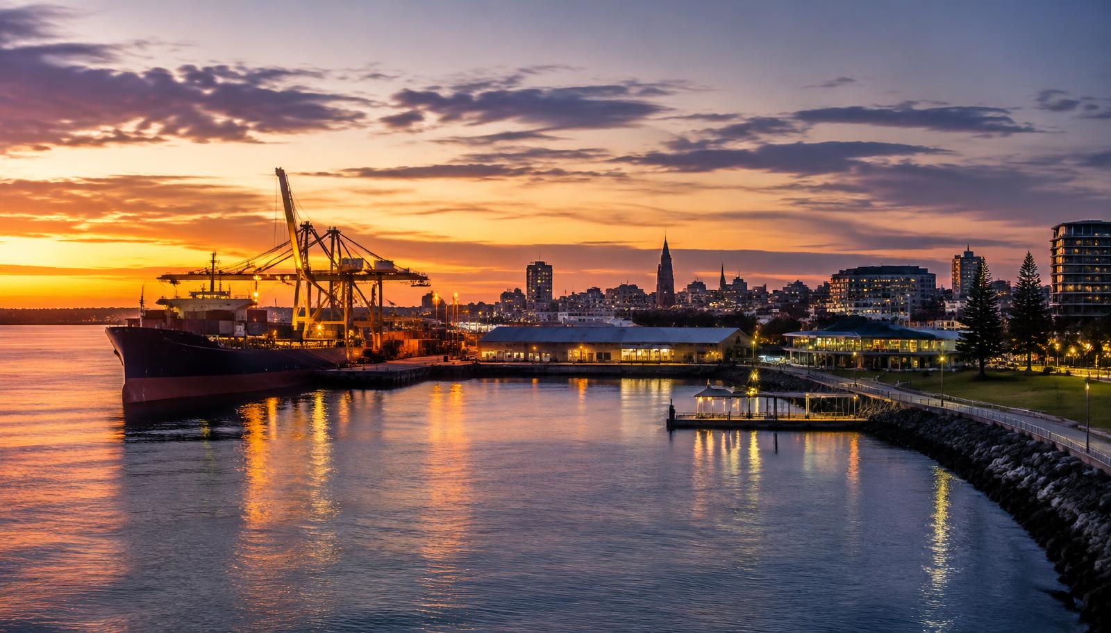 Newcastle harbour and city foreshore — illustrative city image