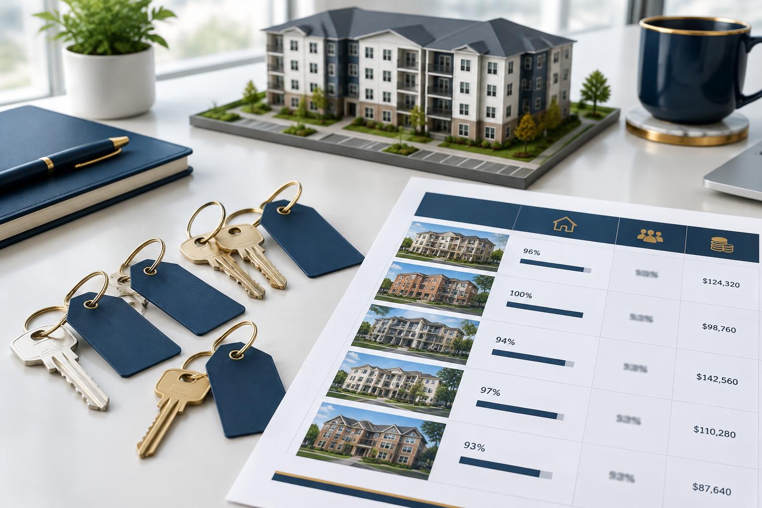 Illustrative rental portfolio records and property management keys